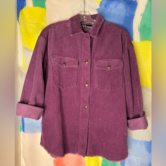 Zara Tops - Zara Purple Corduroy Shacket